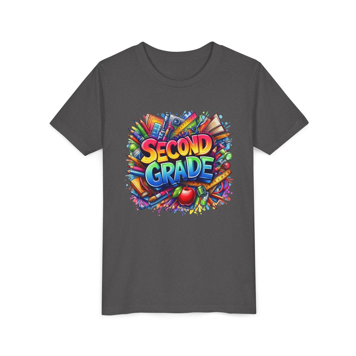 Second Grade Youth Tee — Colorful Back-to-School Kids T-Shirt