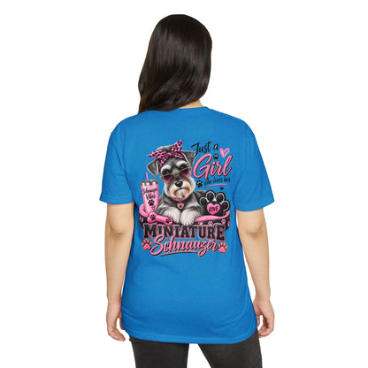 Miniature Schnauzer T-Shirt — "Just a Girl Who Loves Her Miniature Schnauzer" Cute Dog Tee