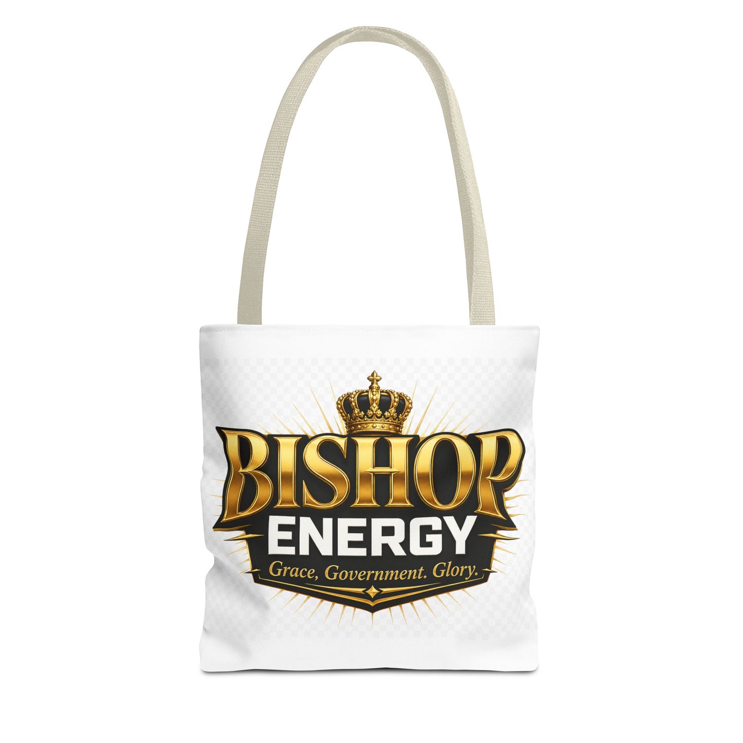 Bishop Energy Tote Bag — Gold Crown Logo Tote for Church Leaders & Faith Events