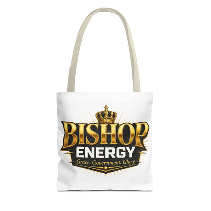 Bishop Energy Tote Bag — Gold Crown Logo Tote for Church Leaders & Faith Events