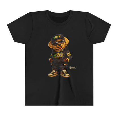 Kids Graphic Tee - 'Respect the Hustle' Teddy Bear Streetwear