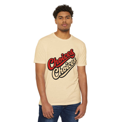 Choices Script T-Shirt — Retro Double-Word Graphic Tee