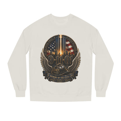 9/11 Memorial Crewneck Sweatshirt — Tribute to Fallen Heroes