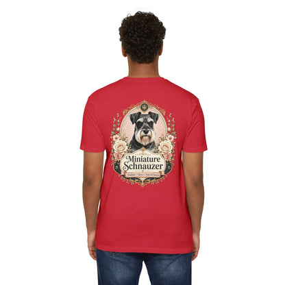 Miniature Schnauzer Floral Portrait T-Shirt