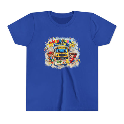 Youth Tee — "Headstart All-Star" Cute School Bus & Characters Back-to-School Shirt