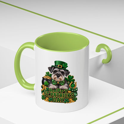 St. Patrick's Day Schnauzer Coffee Mug – Happy St. Patrick's Day Accent Mug
