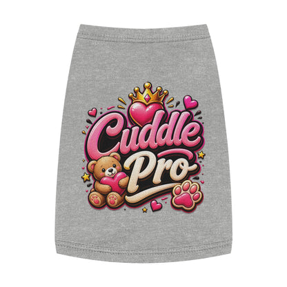 Cuddle Pro Pet Tank Top — Cute Teddy & Heart Dog/Cat Tee