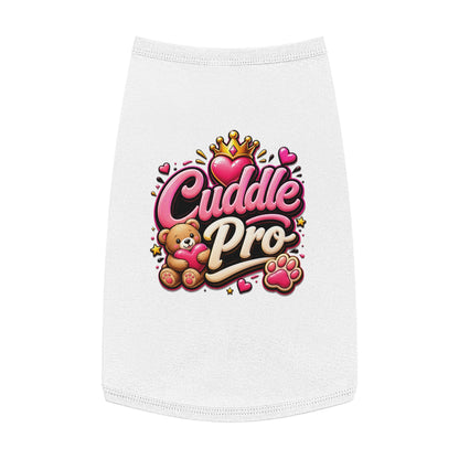 Cuddle Pro Pet Tank Top — Cute Teddy & Heart Dog/Cat Tee
