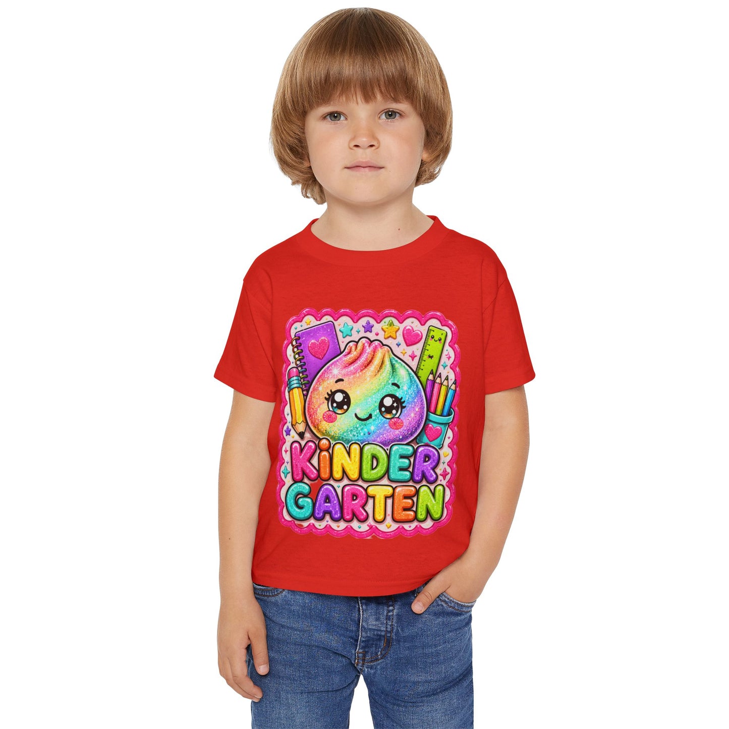Kindergarten Cute Rainbow Emoji Toddler T-Shirt