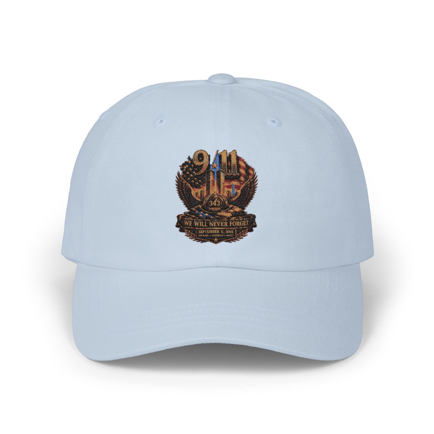 Dad Cap with Embroidered Military Shield Patch