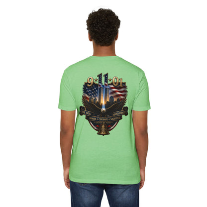 9/11 Memorial T-Shirt — We Will Never Forget American Tribute Tee