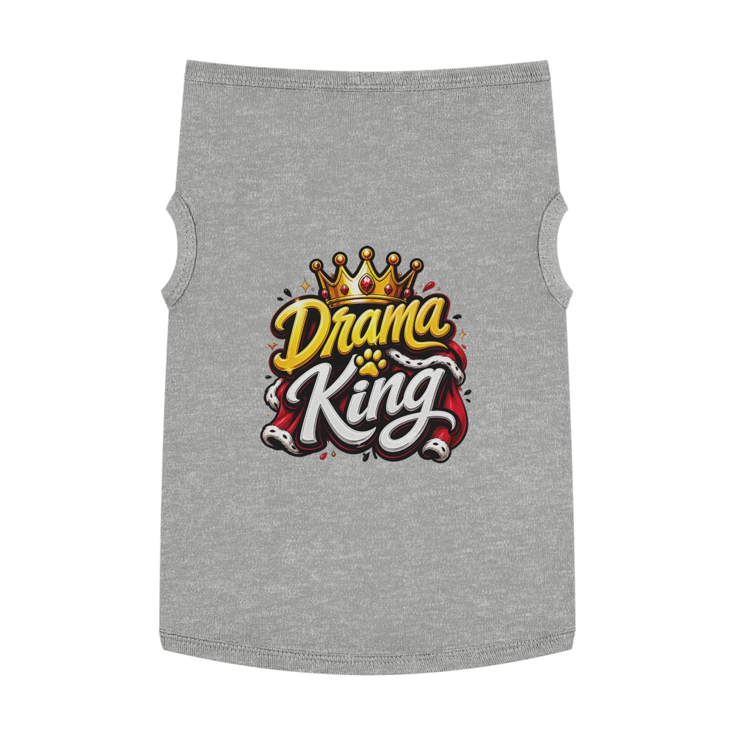 Drama King Pet Tank Top – Crown Graphic Dog Shirt