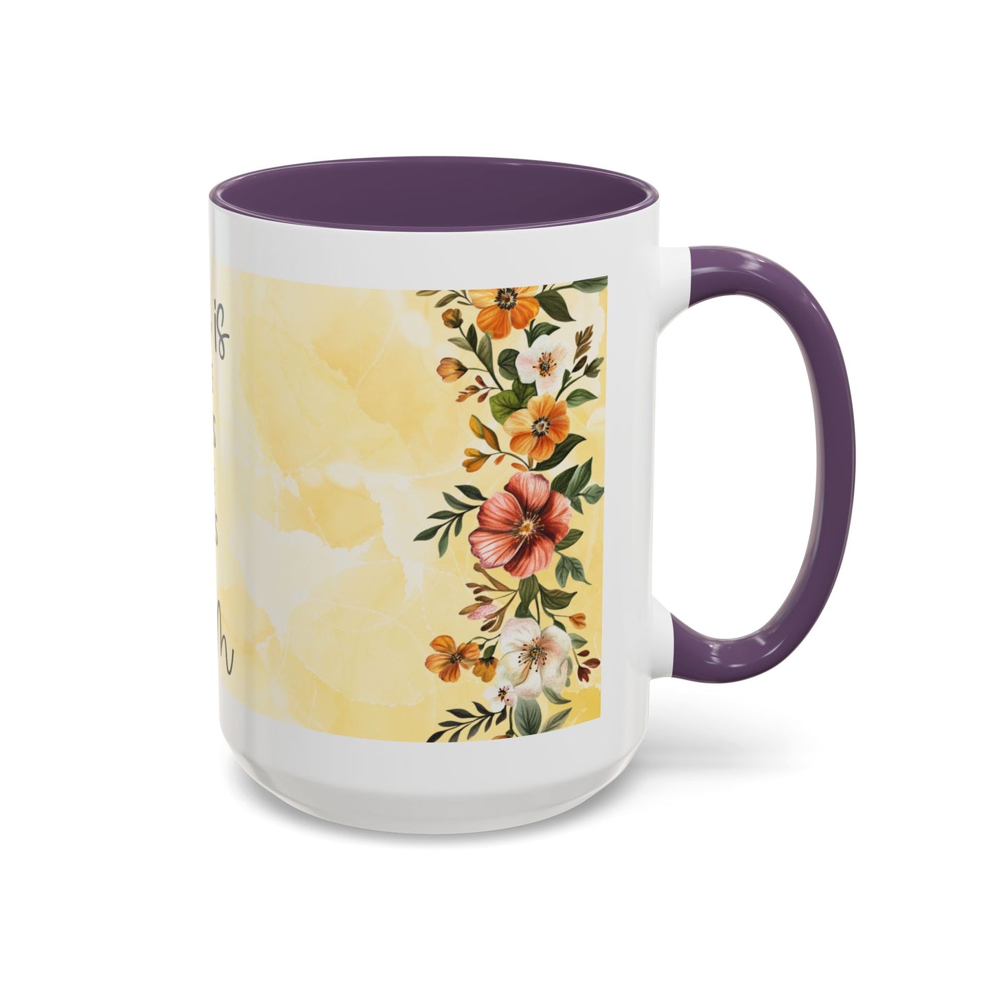 She Is Mom Floral Accent Coffee Mug — 'She is Peace, She is Home' Mother's Day Gift