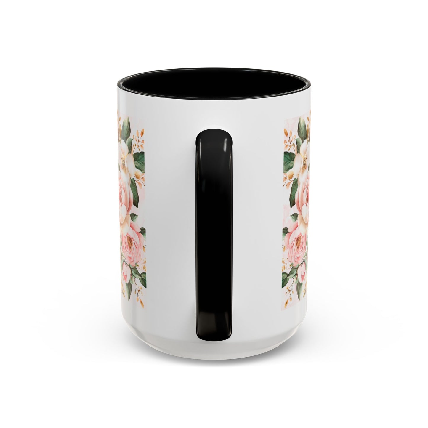Mom Floral Accent Coffee Mug — Pink Roses Mother's Day Gift (11/15oz)