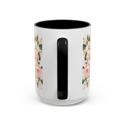 Mom Floral Accent Coffee Mug — Pink Roses Mother's Day Gift (11/15oz)