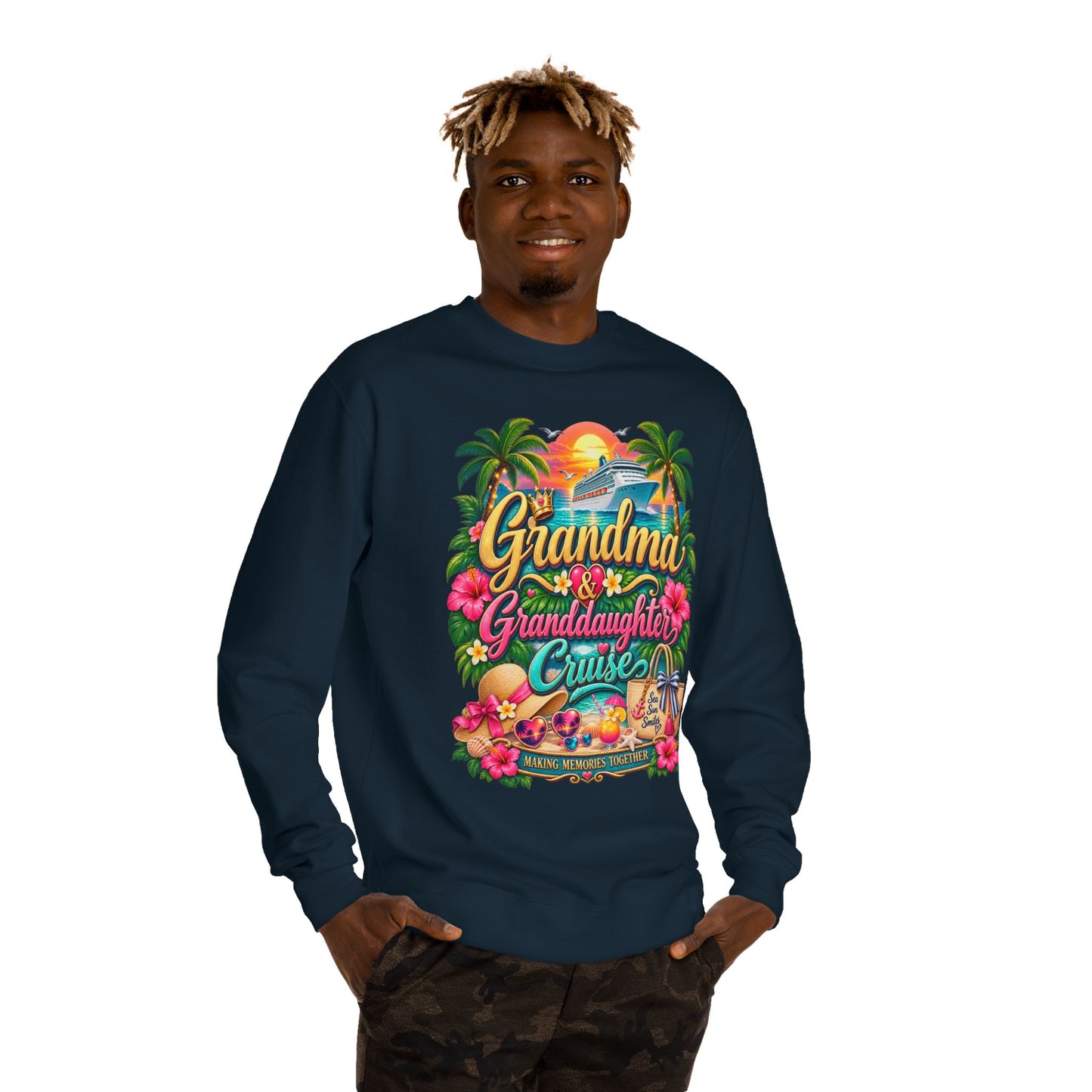 Grandma & Granddaughter Cruise Sweatshirt — Tropical Matching Trip Crewneck