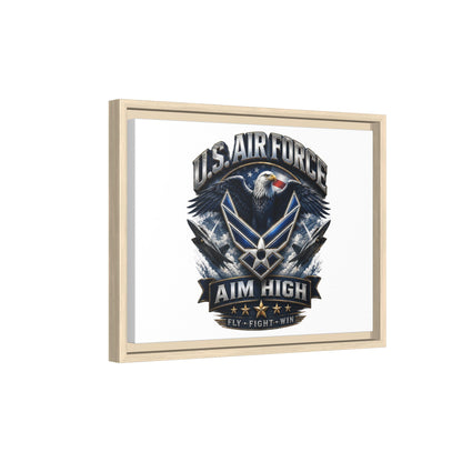 U.S. Air Force 'Aim High' Framed Matte Canvas Wall Art