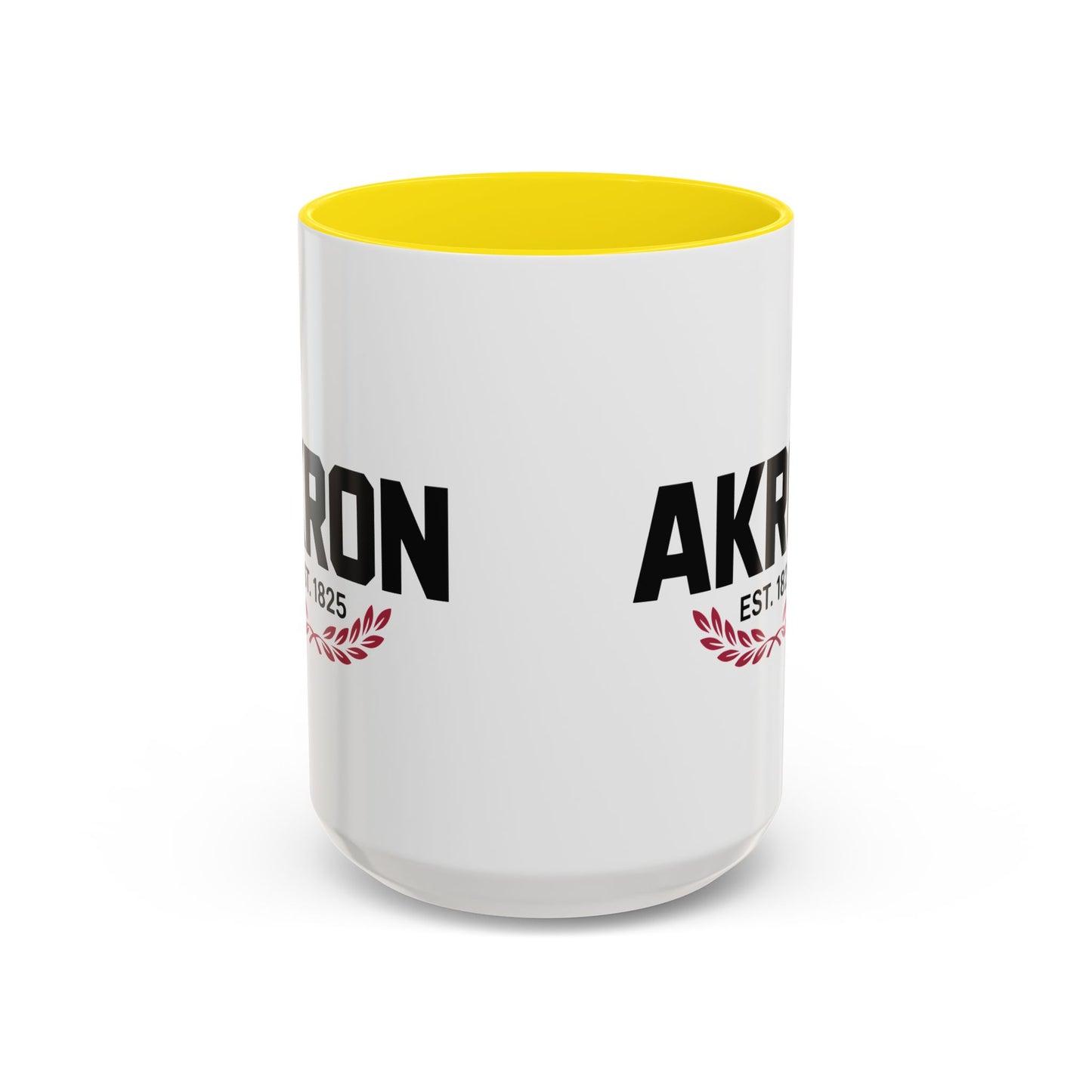 Akron Est. 1825 Accent Coffee Mug — Vintage City Pride Ceramic Mug