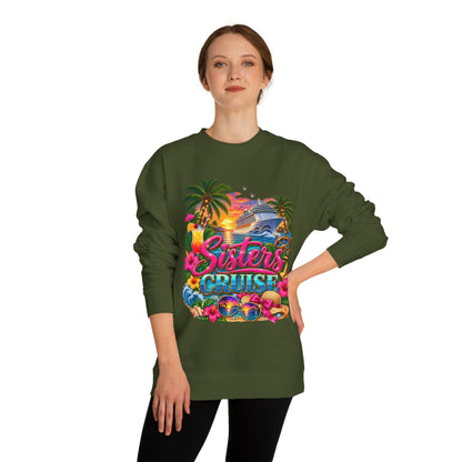 Sisters Cruise Sweatshirt — Tropical Sunset Cruise Graphic Crewneck