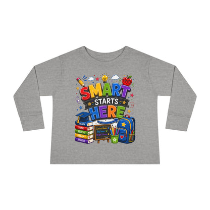 Smart Starts Here Toddler Long Sleeve Tee — Back-to-School Kids Shirt