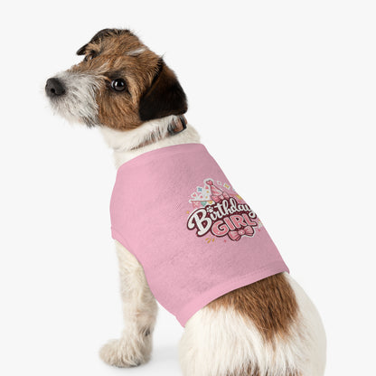 Birthday Girl Pet Tank Top - Pink Party Hat Dog/Cat Tee