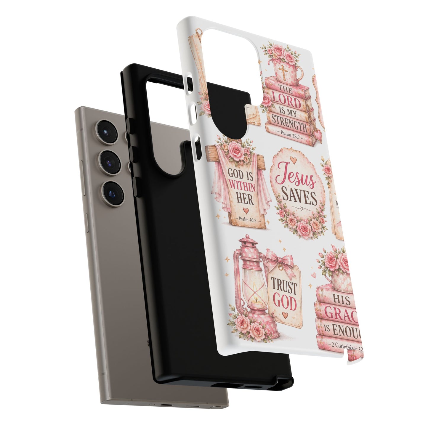 Faith Phone Case — 'Jesus Saves' Floral Christian Scripture iPhone Case