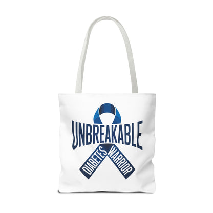 Diabetes Warrior Unbreakable Tote Bag – Blue Awareness Ribbon All-Over Print