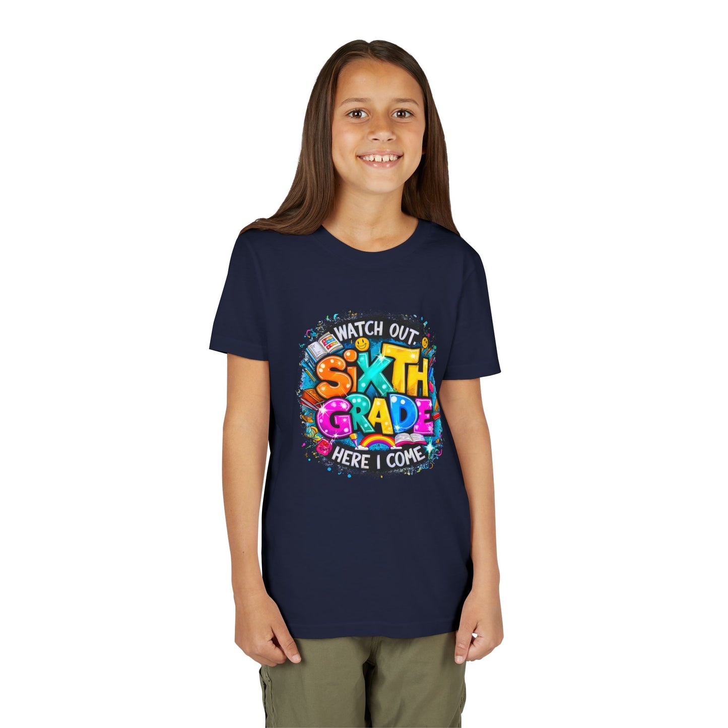 Youth Tee — "Watch Out Sixth Grade Here I Come" Back-to-School Graphic Shirt