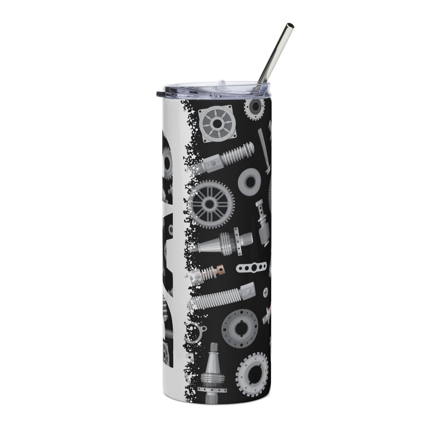 20oz Mechanical Gears Stainless Steel Tumbler — Industrial Automotive Tool Design