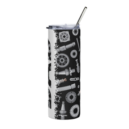 20oz Mechanical Gears Stainless Steel Tumbler — Industrial Automotive Tool Design