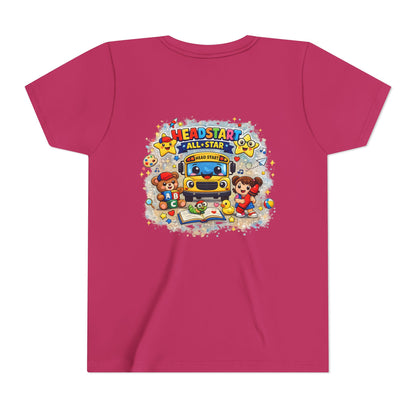 Youth Tee — "Headstart All-Star" Cute School Bus & Characters Back-to-School Shirt