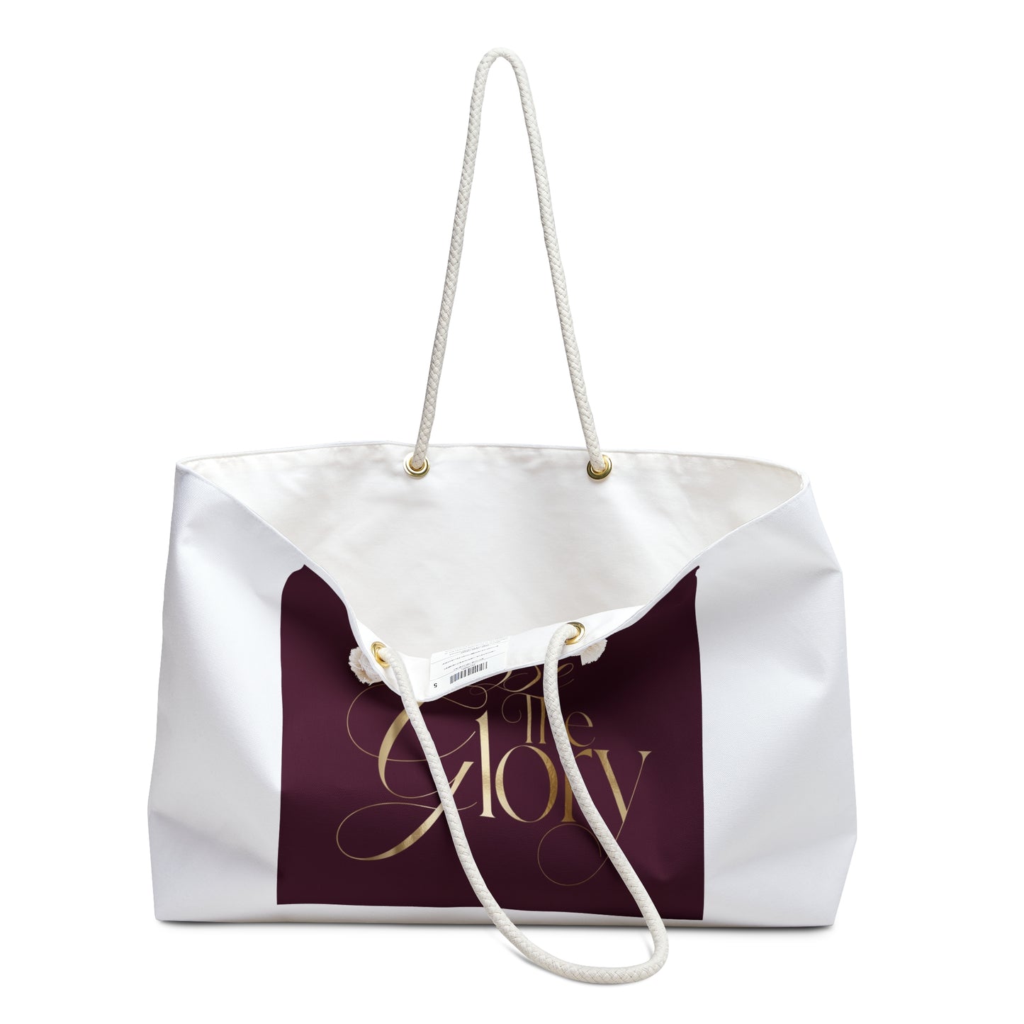 Weekender Bag — "To God Be The Glory" Burgundy Scripture Travel Tote