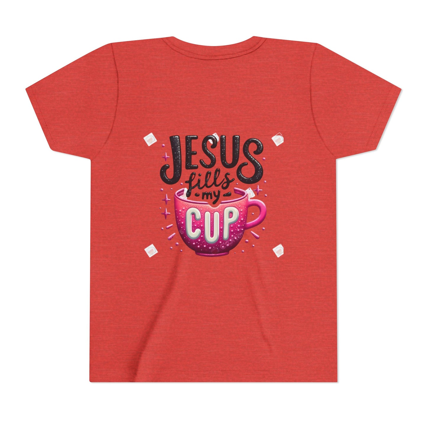 Jesus Fills My Cup Youth Tee — Christian Faith Kids Shirt