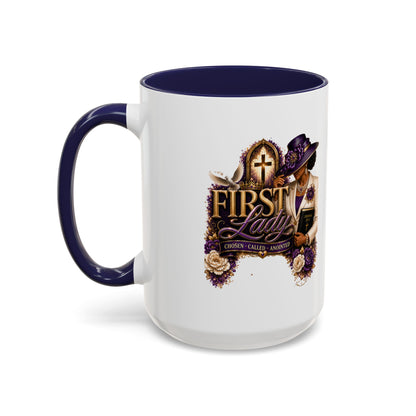 First Lady Church Coffee Mug — Elegant Purple Hat Gospel Tea Cup (11/15oz)