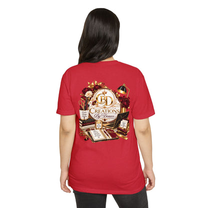 Creations by D’Donne Logo T‑Shirt — Vintage Book & Desk Design