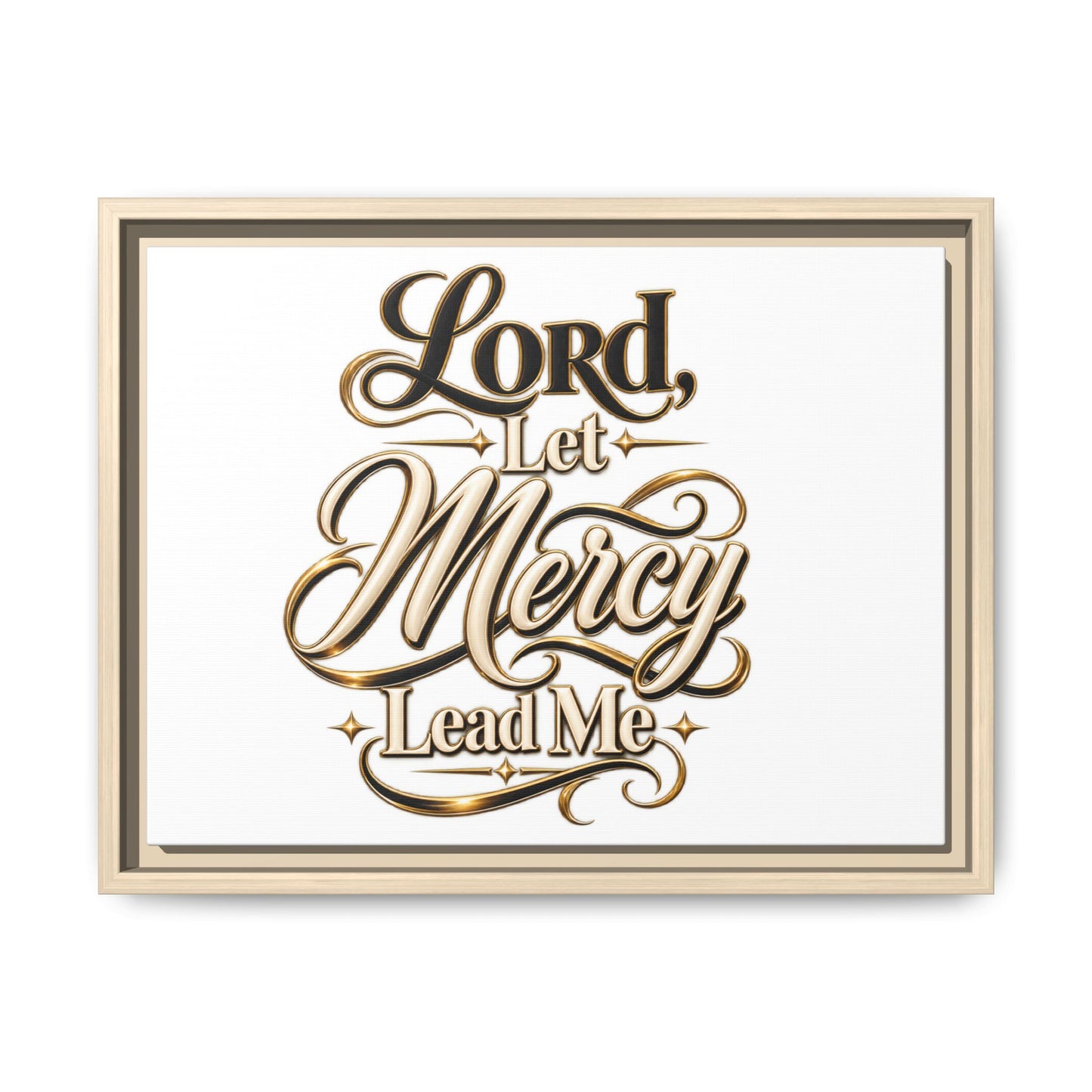Framed Canvas Wall Art – "Lord, Let Mercy Lead Me" Inspirational Scripture Print