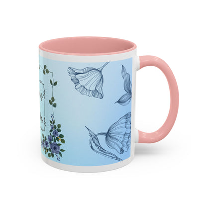 Mother's Heart Floral Accent Coffee Mug — "A Mother's Heart Never Fades"