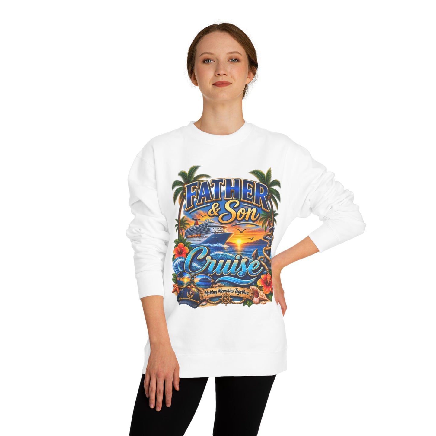 Father & Son Cruise Sweatshirt – Tropical Beach Boat Design