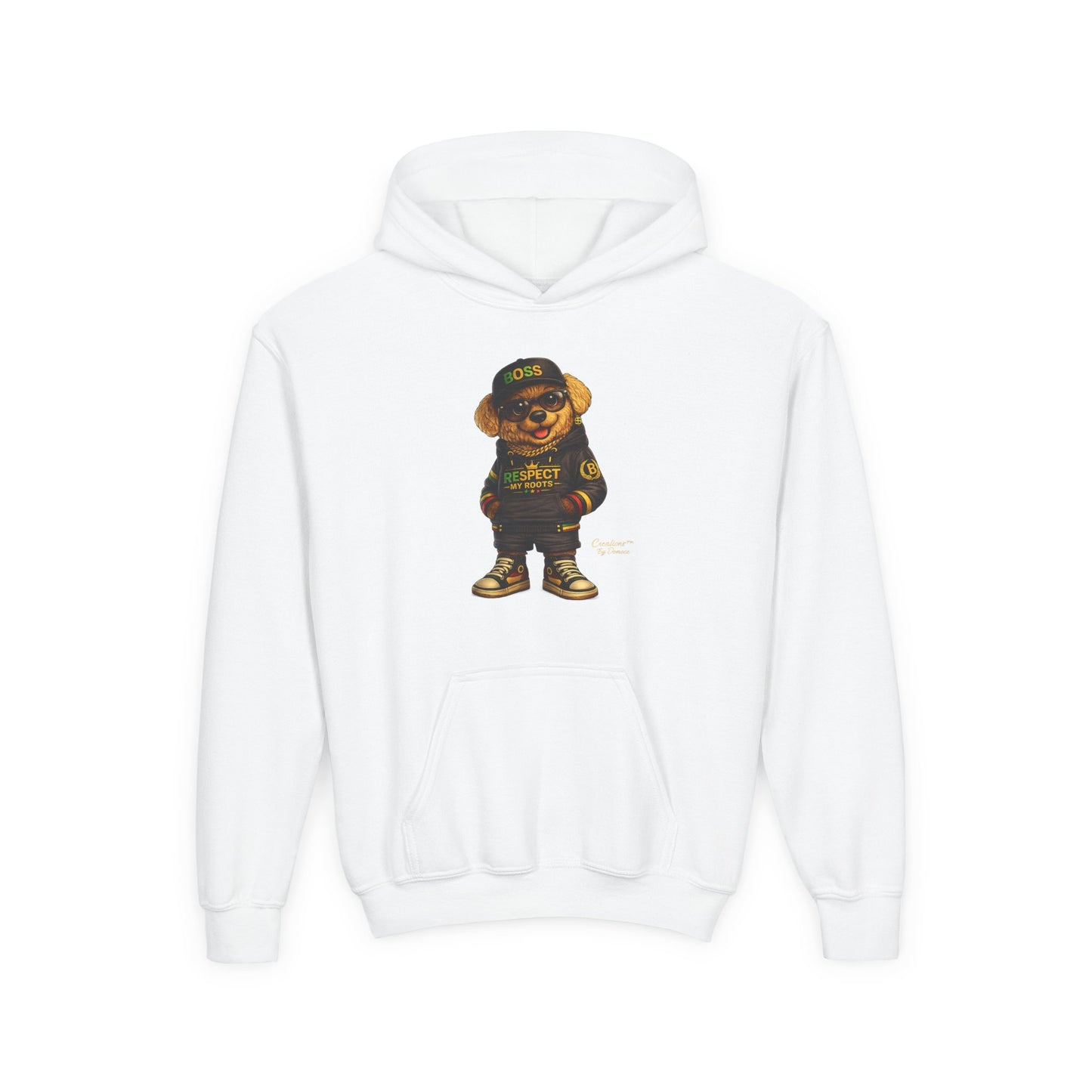Youth Hoodie — Cool Bear 'Boss' Streetwear Design