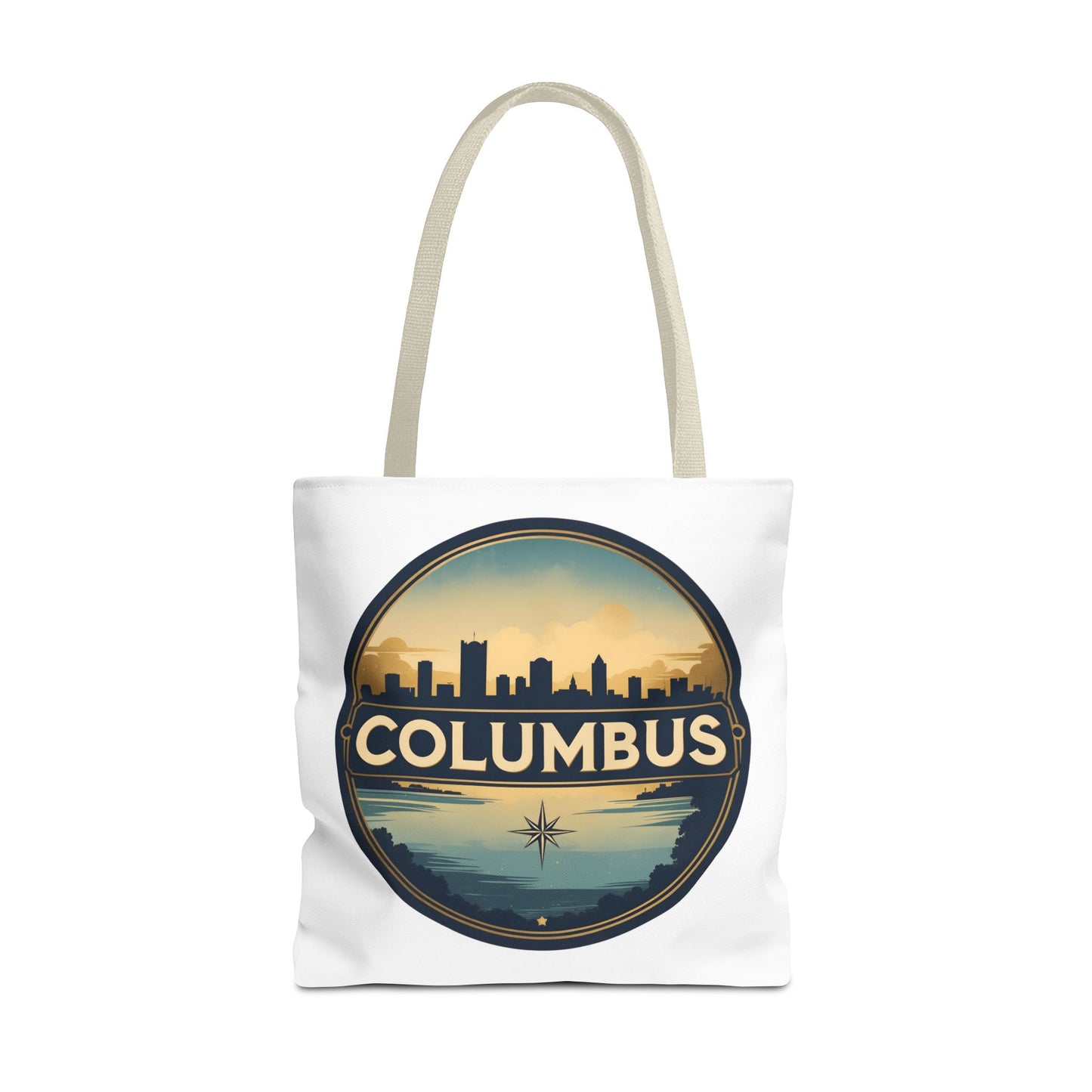 Columbus Skyline Tote Bag — Retro Cityscape Canvas Tote