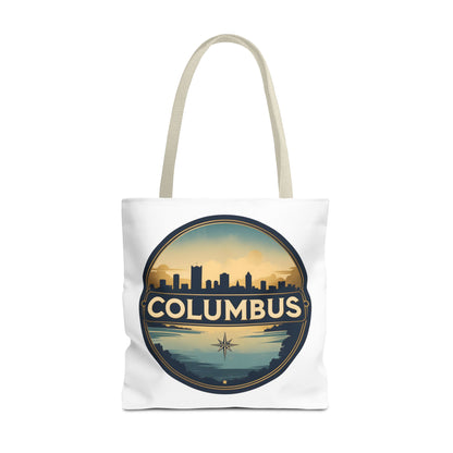 Columbus Skyline Tote Bag — Retro Cityscape Canvas Tote