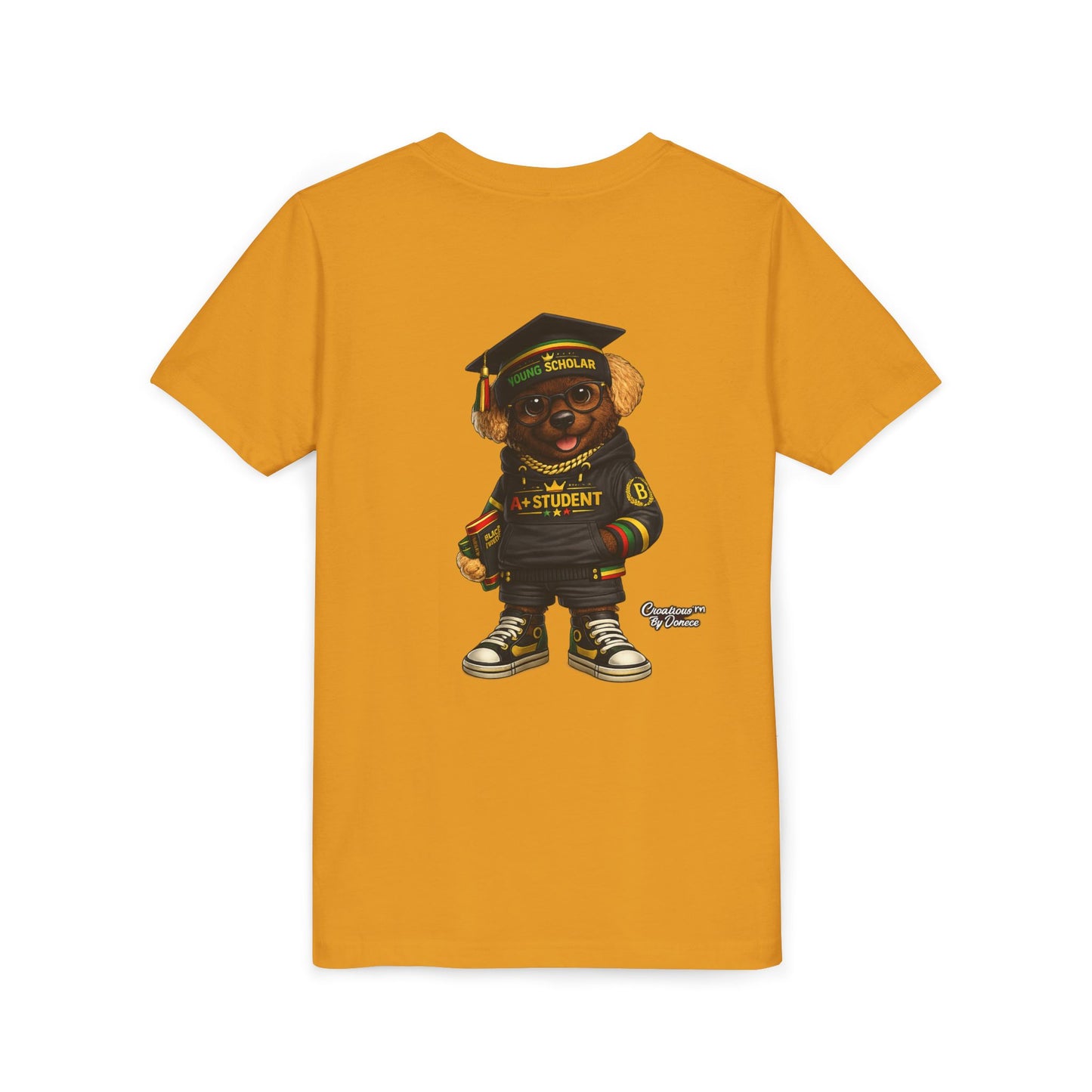Youth Tee — Scholar Student Bear Graduation Graphic