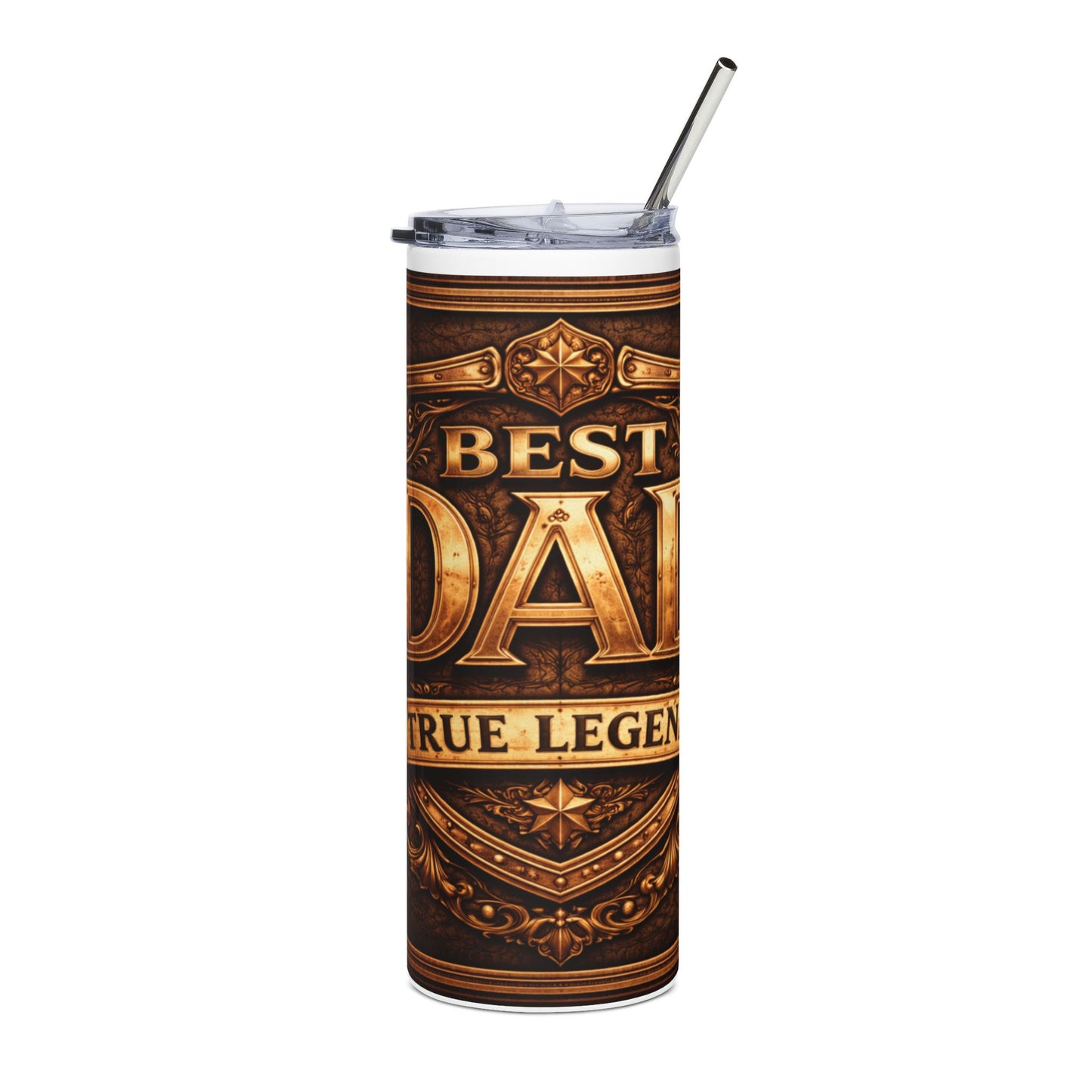 Best Dad Stainless Steel Tumbler 20oz — "True Legend" Insulated Travel Cup