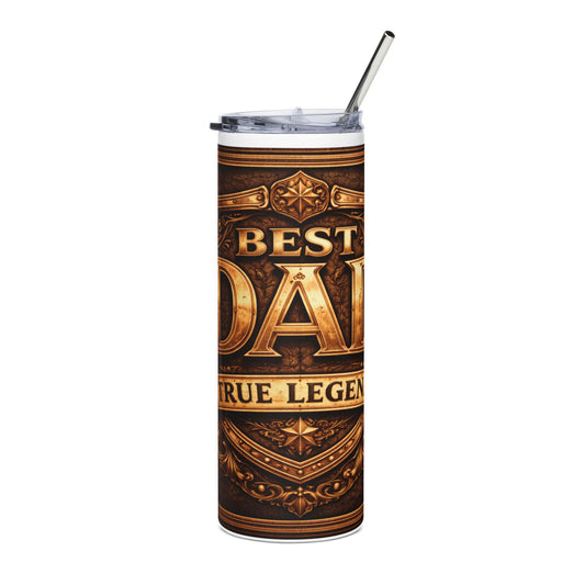 Best Dad Stainless Steel Tumbler 20oz — "True Legend" Insulated Travel Cup