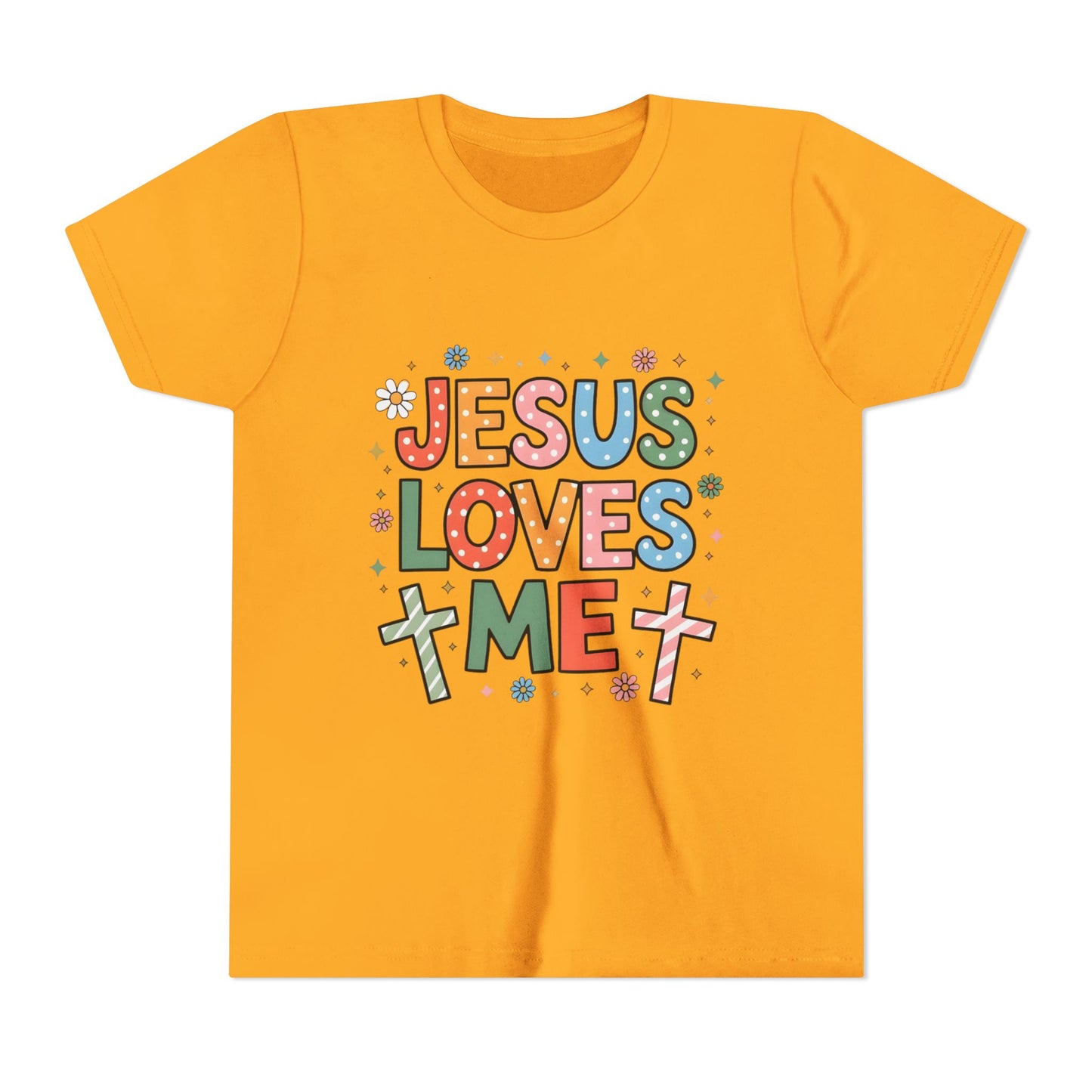 Youth Tee — "Jesus Loves Me" Colorful Christian Kids T-Shirt