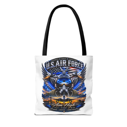 U.S. Air Force Aviator Tote Bag – 'Aim High' Military Pilot Design