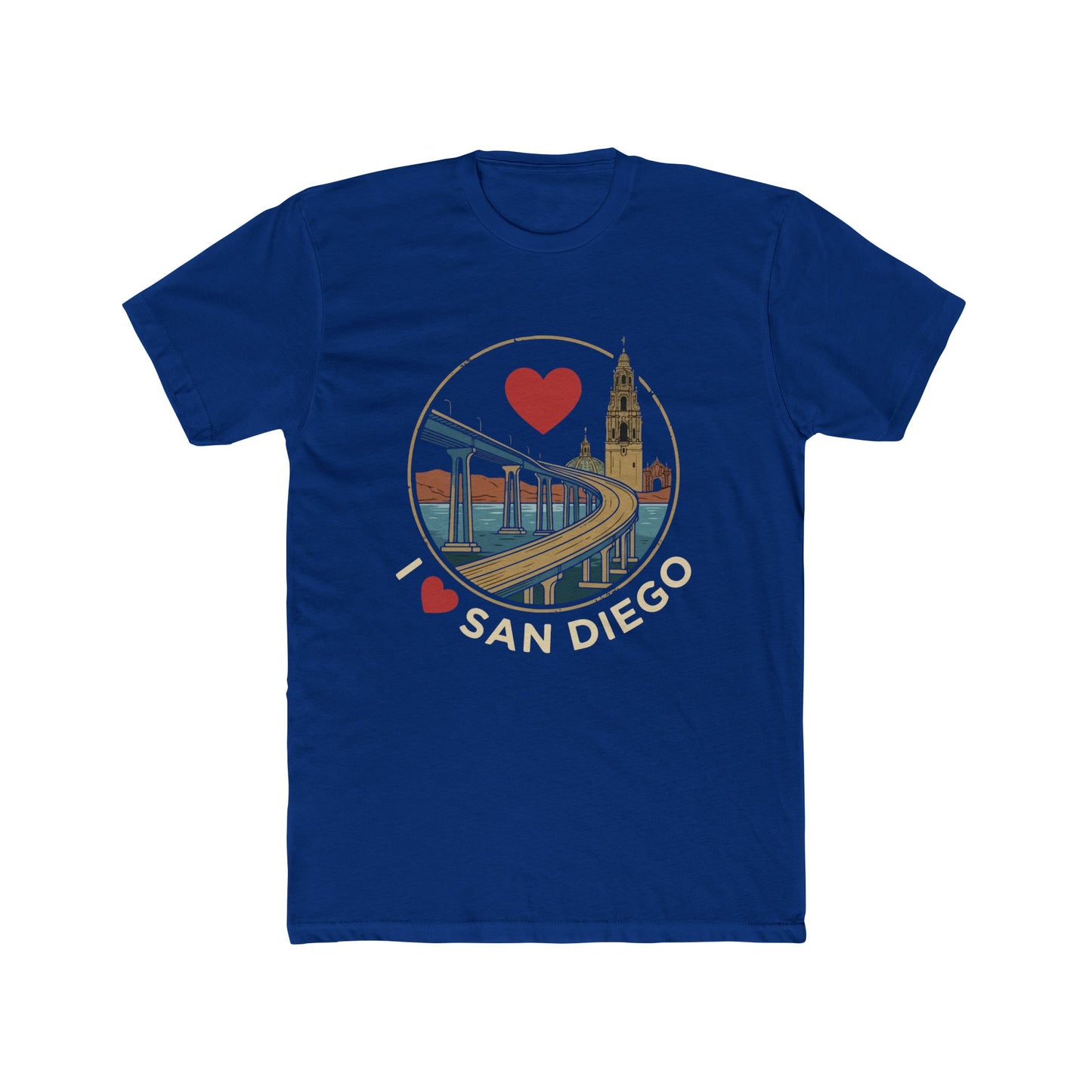 I Heart San Diego Crew Tee — Vintage Bridge & Tower Graphic