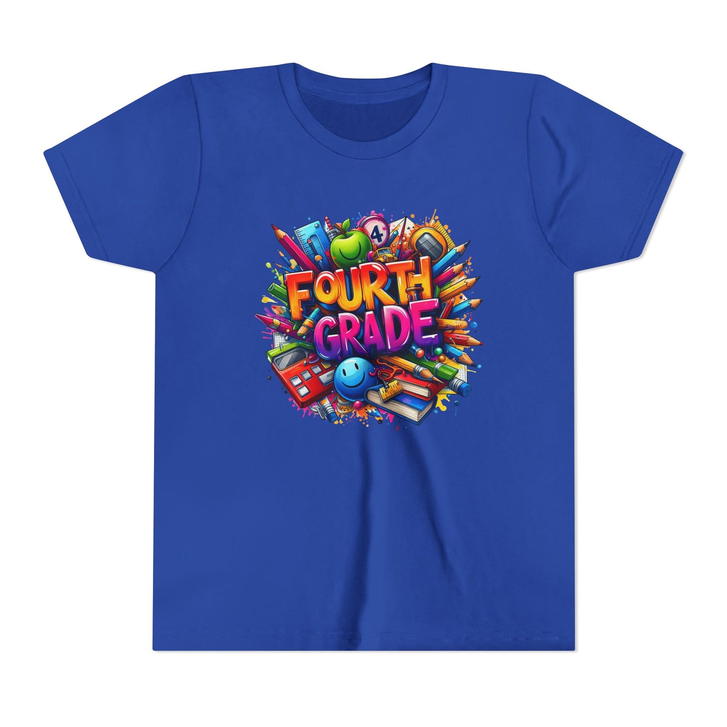 Fourth Grade Youth T‑Shirt – Colorful School Supplies Back to School Tee