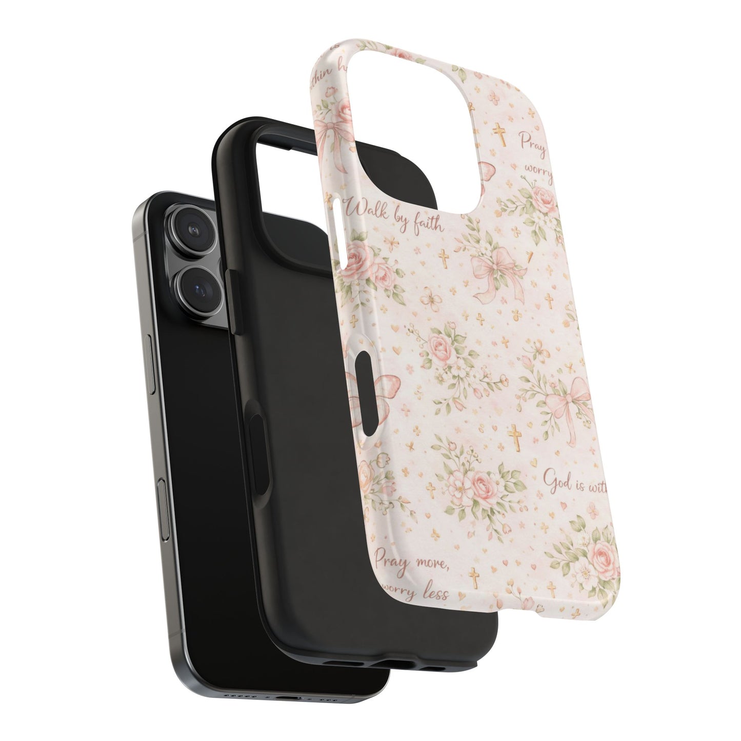 Walk By Faith Phone Case | Christian Floral iPhone Case