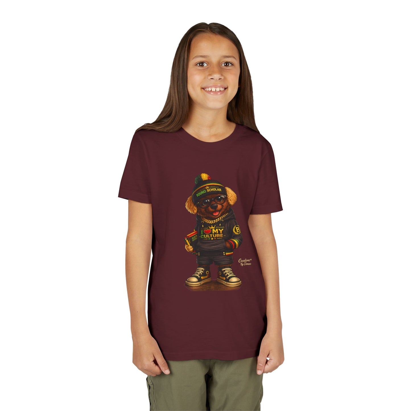 Youth Tee — 'Respect My Culture' Urban Dog Character Graphic